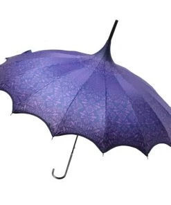Soake Purple Patterned Pagoda Umbrella / Parasol Gothic Accessories 9 Soake Purple Patterned Pagoda Umbrella / Parasol Gothic Accessories