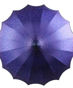 Soake Purple Patterned Pagoda Umbrella / Parasol Gothic Accessories