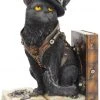 Nemesis Now Purring Pioneer Steampunk Cat Bookend Steampunk Homeware