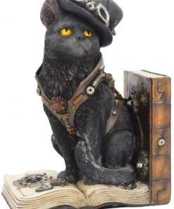 Nemesis Now Purring Pioneer Steampunk Cat Bookend Steampunk Homeware