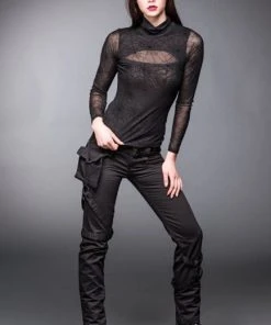 Queen Of Darkness Spider Web Top (XS) Ladies Gothic Clothing
