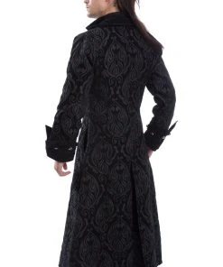 Innocent Clothing Poizen Black Brocade Quentin Coat