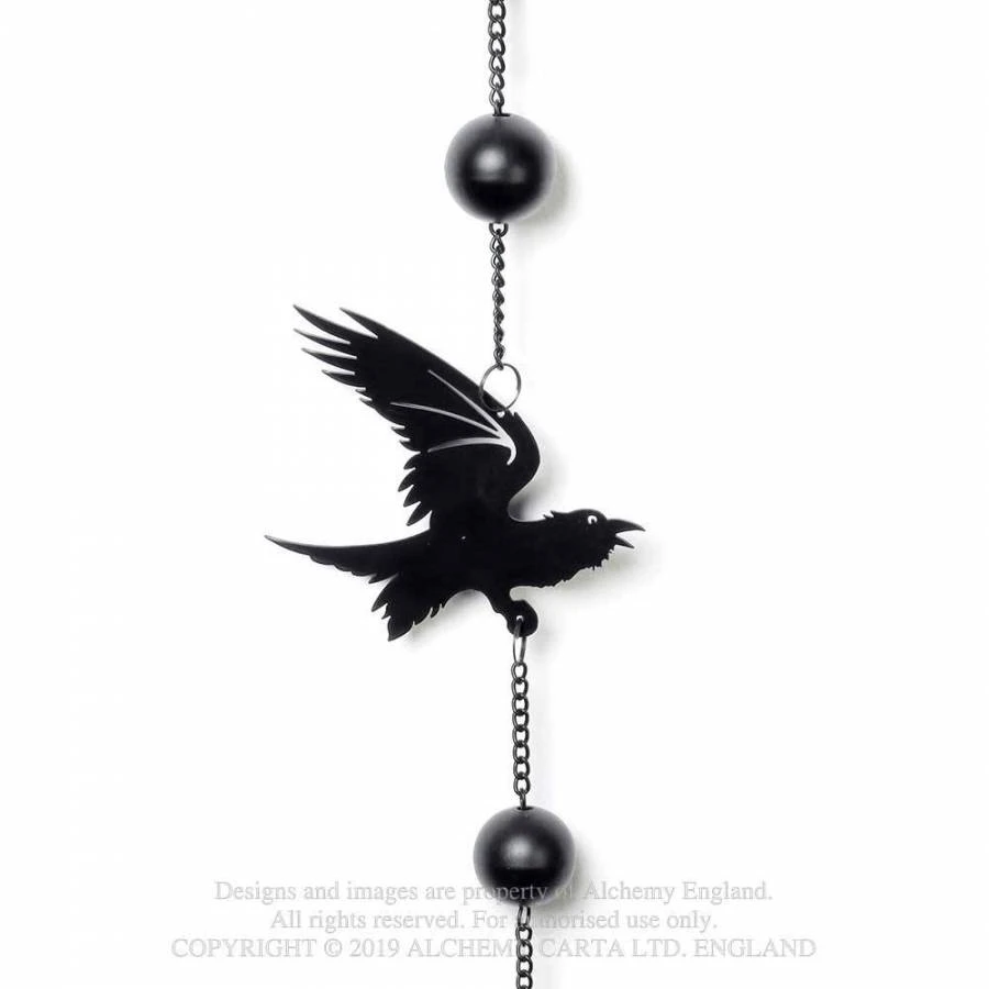 Alchemy Gothic Alchemy Raven Wind Chime Gothic Jewellery 4 Alchemy Gothic Alchemy Raven Wind Chime Gothic Jewellery