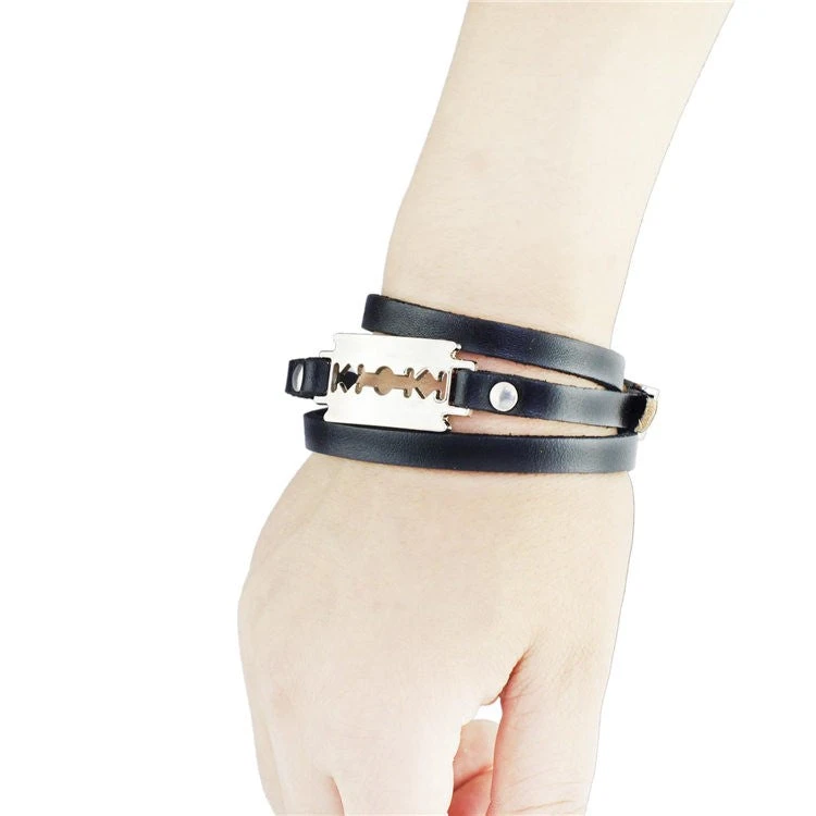 Gothic And Steampunk Jewellery Gothic Razorblade Bracelet 5 Gothic And Steampunk Jewellery Gothic Razorblade Bracelet