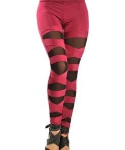 Gothic Accessories All Ladies Clothing Red Bandage Mesh Leggings
