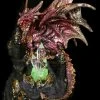 Puckator Red Dark Legends Dragon On Castle With LED Crystal