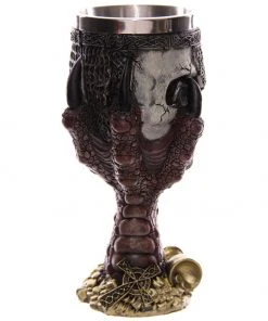 Puckator Red Dragons Claw And Warrior Skull Gothic Goblet Dining & Barware