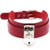 Gothic Collars Red Heart Padlock Collar Fetish Clothing Accessories