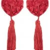 Nipple Pasties Red Rose Heart Nipple Tassles Pasties And Harnesses