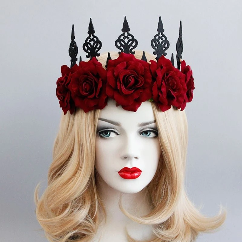 Gothic Hair Accessories Gothic Accessories Red Rose Gothic Crown 8 Gothic Hair Accessories Gothic Accessories Red Rose Gothic Crown