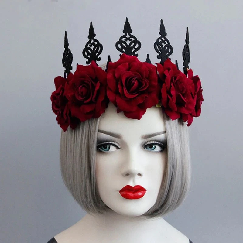 Gothic Hair Accessories Gothic Accessories Red Rose Gothic Crown 7 Gothic Hair Accessories Gothic Accessories Red Rose Gothic Crown