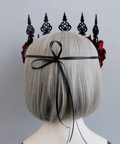 Gothic Hair Accessories Gothic Accessories Red Rose Gothic Crown