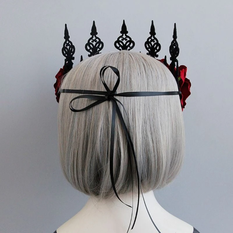 Gothic Hair Accessories Gothic Accessories Red Rose Gothic Crown 4 Gothic Hair Accessories Gothic Accessories Red Rose Gothic Crown