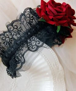 Lace Jewellery Gothic Accessories Red Rose Lolita Headband