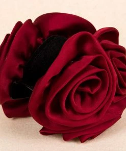 Gothic Hair Accessories Gothic Accessories Satin Rose Large Claw Hair Clip