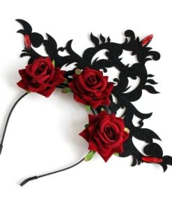 Gothic Hair Accessories Gothic Accessories Red Rose And Flourish Gothic Headpiece