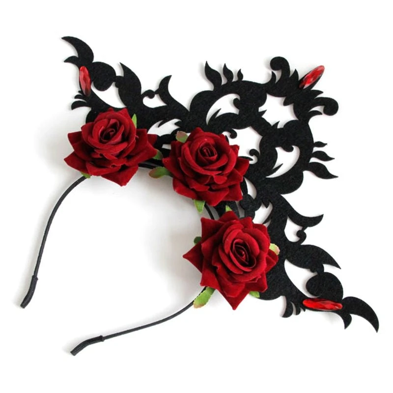 Gothic Hair Accessories Gothic Accessories Red Rose And Flourish Gothic Headpiece 4 Gothic Hair Accessories Gothic Accessories Red Rose And Flourish Gothic Headpiece