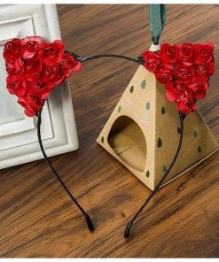 Gothic Hair Accessories Rose Cat Ear Headband, 4 Colours Hair Pins, Combs, Hairbands