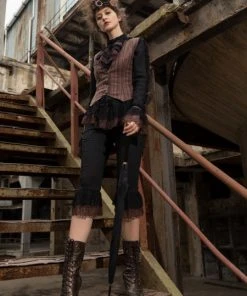 Ladies Steampunk Clothing RQBL Steampunk Bumblebee Capri Pants