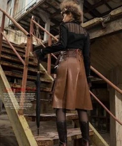 RQBL Steampunk Bumblebee Shirt With Jabot Ladies Steampunk Clothing