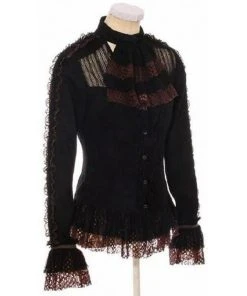 RQBL Steampunk Bumblebee Shirt With Jabot Ladies Steampunk Clothing