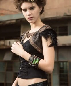 Ladies Steampunk Clothing RQBL Brown Steampunk Bolero