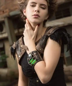 Ladies Steampunk Clothing RQBL Brown Steampunk Bolero