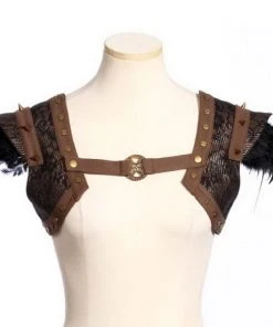 Ladies Steampunk Clothing RQBL Brown Steampunk Bolero