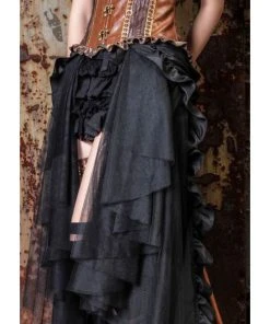RQBL Steampunk Maxi Ruffle Skirt SP100