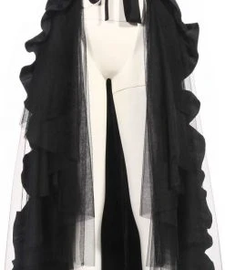 RQBL Steampunk Maxi Ruffle Skirt SP100