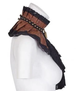 Punk Rave Adora Steampunk Choker And Brooch Brown Ladies Steampunk Clothing
