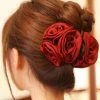 Gothic Hair Accessories Gothic Accessories Satin Rose Large Claw Hair Clip