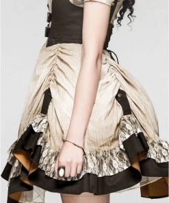 Ladies Steampunk Clothing Punk Rave Saturna Dress Cream