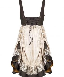 Ladies Steampunk Clothing Punk Rave Saturna Dress Cream