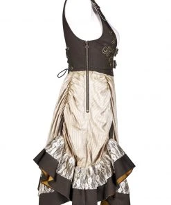 Ladies Steampunk Clothing Punk Rave Saturna Dress Cream