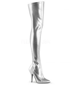 Ladies Fetish Boots Pleaser SEDUCE 3000 Boots Silver