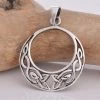 Seventh Sense Round Celtic Crescent Pendant Silver