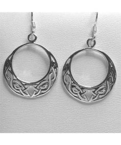 Gothic Jewellery Seventh Sense Celtic Hoop Earrings Silver