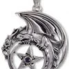 Seventh Sense Dragon With Pentagram Pendant Silver