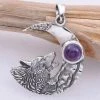 Gothic Jewellery Seventh Sense Howling Wolf Pendant Silver