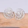 Seventh Sense Nautilus Stud Earrings Silver