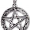 Seventh Sense Pentagram With Celtic Border Pendant Silver