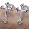 Seventh Sense Silver Cross Earrings Gothic Jewellery