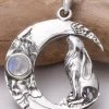 Seventh Sense Silver Moon Gazing Hare Pendant