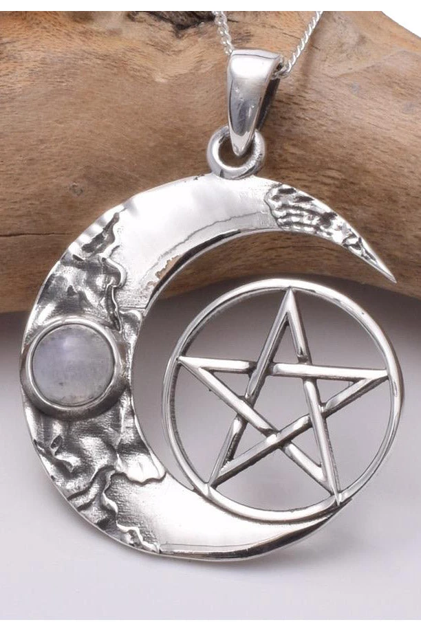 All Jewellery Seventh Sense Silver Moon Pentagram Pendant 3 All Jewellery Seventh Sense Silver Moon Pentagram Pendant