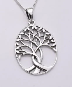 All Jewellery Seventh Sense Silver Oval Tree Of Life Pendant