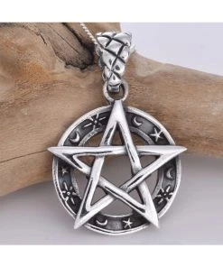 Seventh Sense Silver Pentagram Moon Star