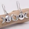 Seventh Sense Silver Triple Moon Drop Earrings All Jewellery