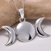 Seventh Sense Silver Triple Moon Pendant