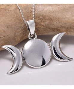 Seventh Sense Silver Triple Moon Pendant